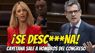 SE DESCNA de BOLAÑOS 😅 CAYETANA SALE a HOMBROS del CONGRESO de los DIPUTADOS [upl. by Ycnej]