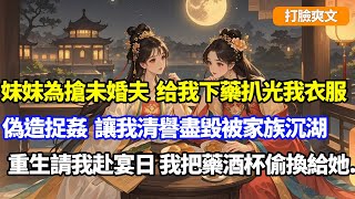 【重生復仇】妹妹為搶太子未婚夫，騙我赴約下藥，扒光我衣服讓外男抱我，偽造捉姦讓我清譽盡毀被家族沉湖，重生妹妹請我赴約日，我把下藥酒杯偷換給她小說 [upl. by Godewyn]