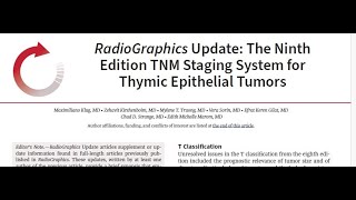 The Ninth Edition TNM Staging System for Thymic Epithelial Tumors [upl. by Llereg]