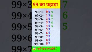 99 ka table trick  table trick table kaise likhe megabitstudy short [upl. by Nyhagen]