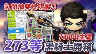 【新楓之谷】大佬職業開箱！擁有無敵轉生的「黑騎士」！冒險家技改前來了解 273 等 73 萬主屬的裝備開箱與介紹！｜訂閱留言抽雙終萌獸｜Multy莫提 [upl. by Burhans812]