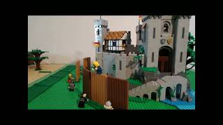 lego medieval army viking vs Lion knights castle siege battle of Alesia style stop motion animation [upl. by Aitnecserc]