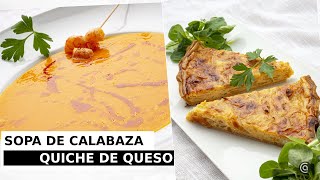 SOPA fría de CALABAZA  QUICHE de QUESO y cebolla  con Karlos Arguiñano [upl. by Gyatt]