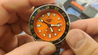 SEIKO 5 SPORTS GMT SSK005K1 ORANGE  UNBOXING AUSPACK SPACCHETTAMENTO [upl. by Airad]