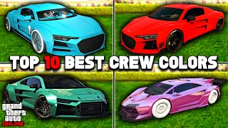 The Top 10 Best Crew Colors In GTA 5 Online 2024 Modded Crew Colors Neon Colors amp More [upl. by Keyes]