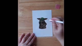 Grogu No 84 Disney 100 sticker Part 30 grogu starwars disney100 timelapse shorts [upl. by Enelia]