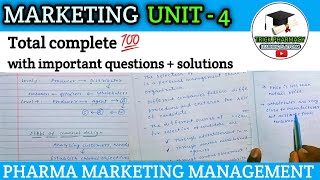 Pharma marketing management unit 4  total complete notes  important questions amp solutions [upl. by Ydaf155]