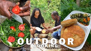 WHAT I EAT IN A DAY IN JAMAICA Outdoor Cooking on Coal Stove vlog  Annesha Adams [upl. by Marjory]