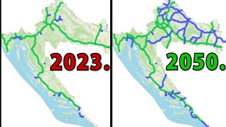 Planirana buduća mreža AUTOCESTA i BRZIH CESTA u HRVATSKOJ [upl. by Pang]