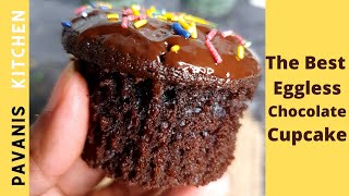 Eggless Chocolate Cupcakes Recipe  Best Chocolate Cupcake  Pavanis Kitchen [upl. by Nahbois210]