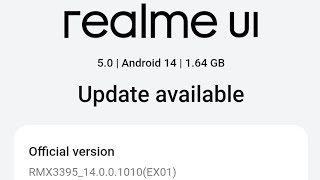 Realme ui 50  Android 14  164 GB Update versionRMX339514001010EX01 realme narzo [upl. by Victoria]