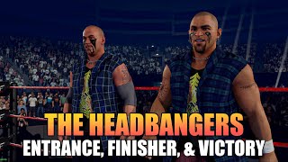 WWE 2K24  The Headbangers Tag Entrance Finisher amp Victory Post Malone amp Friends Pack [upl. by Satsok]