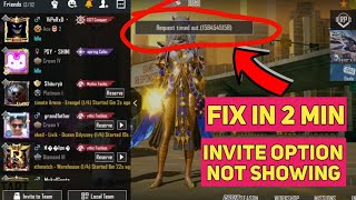 🤯Invite Option Not Showing in bgmi  Request timed out bgmi  How to Fix Invite option not showing [upl. by Atnauqal]