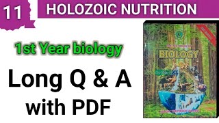 Long Questions  Holozoic Nutrition  class 11 bio [upl. by Bayly]