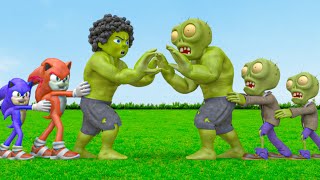 Plants vs Zombies 2  Sonic amp Hulk VS Evolution Of Zombie Who Will Win  2D 3D Animation IRL [upl. by Cannon]