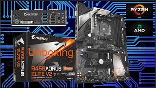 Gigabyte B450 Aorus Elite V2 unboxing [upl. by Obe793]