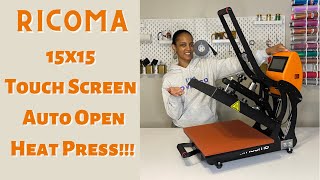 The Touch Screen 15x15 Auto Open Slide Out Drawer Ricoma Heat Press  UNBOXING [upl. by Niwdla]