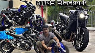 Yamaha MT09 Convert to ALL BLACK Edisi  PowderPaint SportRim Paint PU Repaint by TylooWork [upl. by Hephzipah]