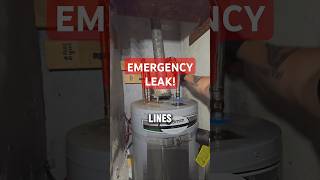 EMERGENCY LEAK Water Heater plumbing plumber fail diy howto shorts fyp waterheater leak [upl. by Terese]