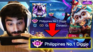 MobaZane vs TOP 1 PH Diggie  PH Server  Mobile Legends [upl. by Snej]