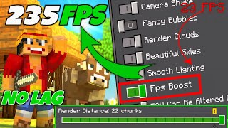 How To Fix Lag amp Get INSANE FPS in Low end Mobile Minecraft pe 100 fix lag boost FPS optifine 120 [upl. by Schaefer]