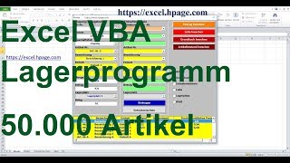 2 Lagerprogramm 50 000 Artikel und 50 000 Lagerplätzen in Excel VBA selber erstellen [upl. by Cherilyn58]