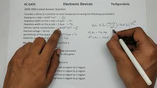 EC GATE 2009 4M  PN Junction  Equilibrium [upl. by Ayita]