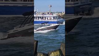 Monterey Minecraft Boat Heads To Sea Through The Manasquan Inlet [upl. by Ernest]