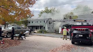 12 News Now Crews battling house fire in Scituate [upl. by Inig]