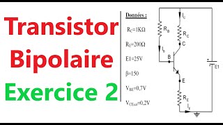 Électronique  Transistor bipolaire  Exercice 2 TransistorBipolaire [upl. by Llenrad]