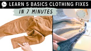 LEARN BASIC CLOTHING ALTERATIONS COURSE  IN 5 MINUTES Hem pants tutorial  Dress EASY SEWING TIPS [upl. by Gainor84]