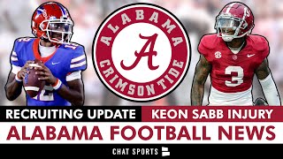 Alabama Football Rumors Keon Sabb OUT For The Season Transfer Portal Rumors  Recruiting News [upl. by Ubana]