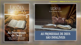 Lição 13  As Promessas de Deus são infalíveis  EBD CPAD 2024 4º Trimestre [upl. by Burleigh]