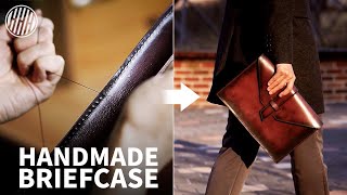 Making a handmade briefcase  Leather Crafting [upl. by Marba290]