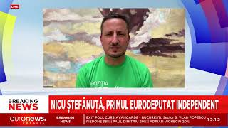 Nicu Ștefănuță intră în Parlamentul European „Sunt tare mândru de electoratul foarte tânăr” [upl. by Melborn939]