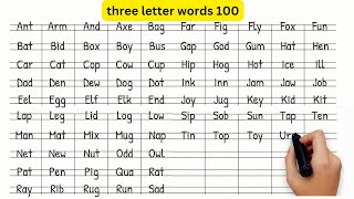 three letter words 100  3 letter words A to Z  three letter words in english Part 2 SEC [upl. by Larner]