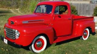 1948 Ford F1 Pickup  Nicely Restored Hot Rod Red Classic [upl. by Nedia]