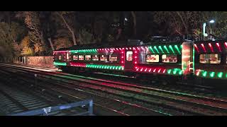 MetroNorth holiday train Dobbs Ferry train station christmas holidaytrain christmastrain [upl. by Silrak]