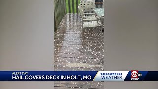 Kansas Citys most recent spring storm leaves plenty of hail damage in its wake [upl. by Airetnahs]