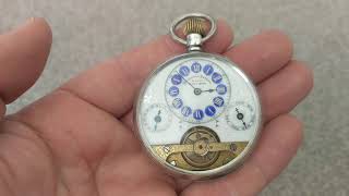 Silver Hebdomas 8 Day Calendar Pocket Watch [upl. by Yt138]