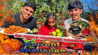 2x SPICY CURRENT NOODLES CHALLENGE 🥵🌶️ [upl. by Arsi]