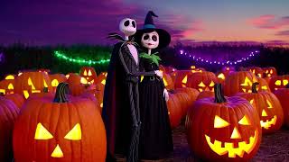 Halloween Jack Skellington and Sally Animation Spooky Ride [upl. by Atarman]