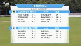 Thongsbridge CC Under 17 v Slaithwaite CC Under 17 [upl. by Proffitt]