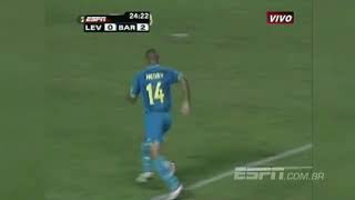 Levante 1 x 4 Barcelona  Campeonato Espanhol 20072008 [upl. by Wendolyn529]