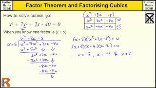 Factor theorem and solving Cubics GCSE Further Maths revision Exam paper practice amp help [upl. by Aretak]