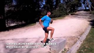 Personal Running  PLIOMETRÍA  POTENCIA DE PIERNAS Saltos alternativos en bancom4v [upl. by Chavaree658]