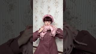 リボンマフラー巻き方🎀🧣 しまむら しまパト リボンマフラー [upl. by Hazard]