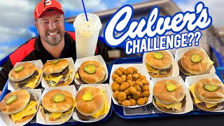 Culvers 10 Double Deluxe Butter Burger Challenge w Cheese Curds [upl. by Rednaskela]