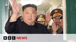 North Korean leader Kim Jong Un enters Russia to visit President Putin  BBC News [upl. by Nnarefinnej]