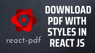 Create and export PDF file with styles in ReactJs  PDF export in react with reactpdfrenderer [upl. by Toland]